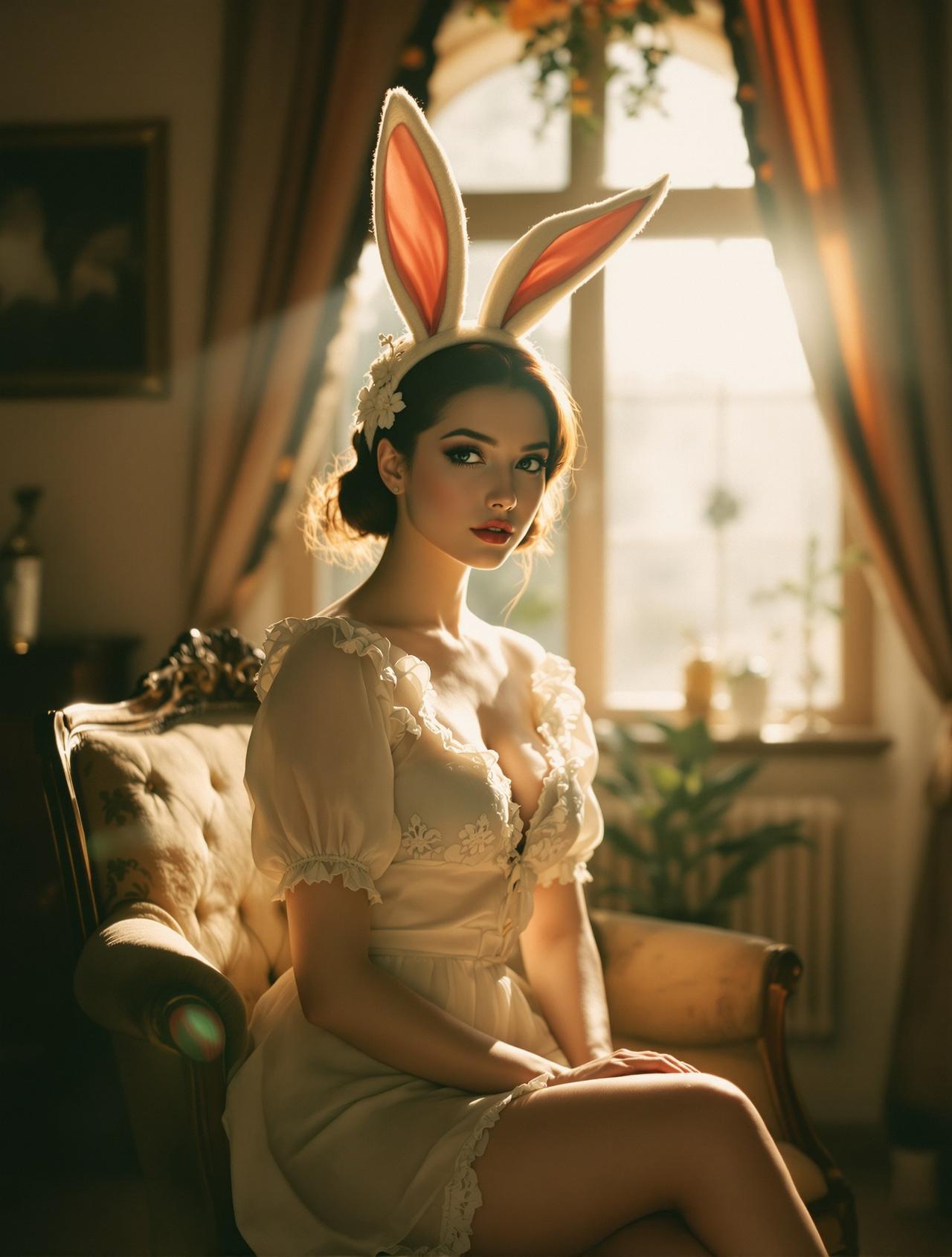 美图集 - 复古风格的午后时光 - 兔女郎 - 唯美写真作品